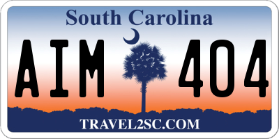 SC license plate AIM404