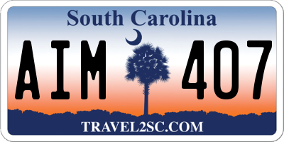 SC license plate AIM407