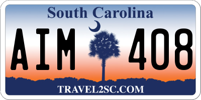 SC license plate AIM408