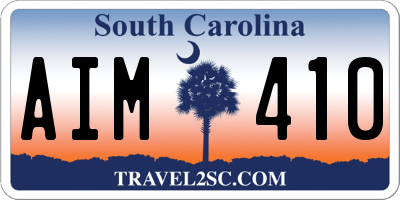 SC license plate AIM410