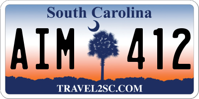 SC license plate AIM412