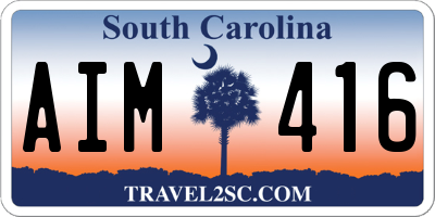 SC license plate AIM416