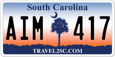 SC license plate AIM417