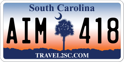SC license plate AIM418