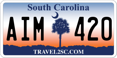 SC license plate AIM420