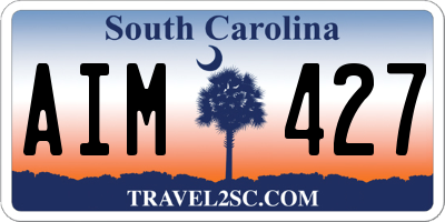 SC license plate AIM427