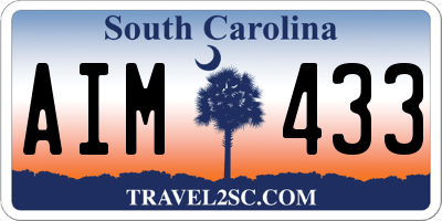 SC license plate AIM433
