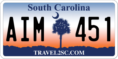 SC license plate AIM451