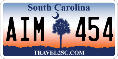 SC license plate AIM454