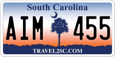 SC license plate AIM455
