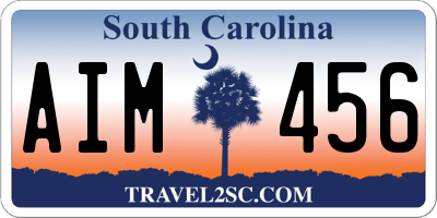 SC license plate AIM456