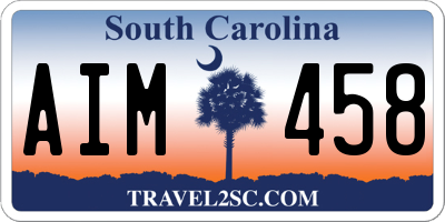 SC license plate AIM458