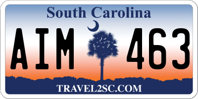 SC license plate AIM463