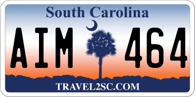 SC license plate AIM464