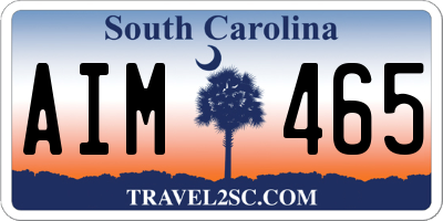 SC license plate AIM465