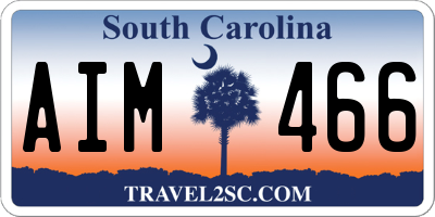 SC license plate AIM466