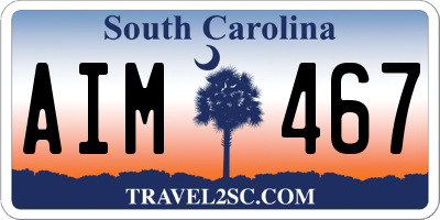 SC license plate AIM467