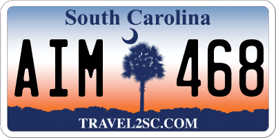 SC license plate AIM468