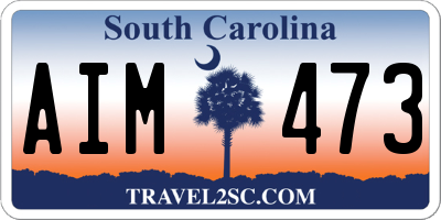 SC license plate AIM473
