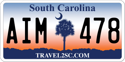 SC license plate AIM478