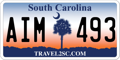 SC license plate AIM493