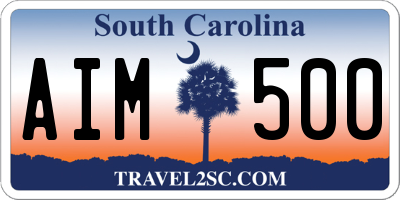 SC license plate AIM500