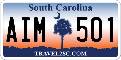 SC license plate AIM501