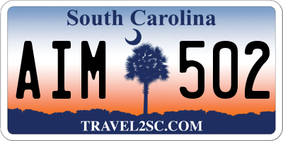 SC license plate AIM502