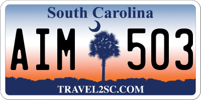 SC license plate AIM503
