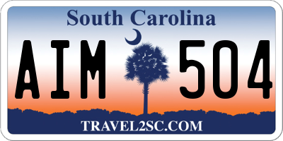 SC license plate AIM504