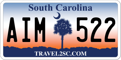 SC license plate AIM522
