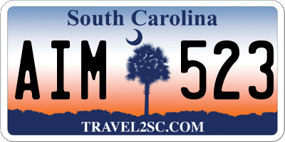 SC license plate AIM523