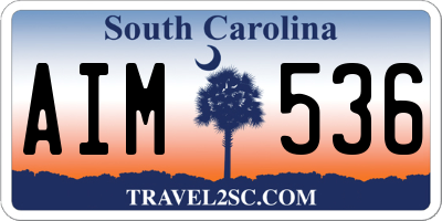 SC license plate AIM536