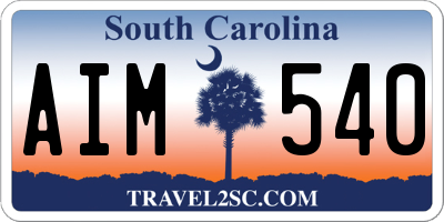 SC license plate AIM540