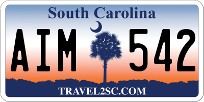 SC license plate AIM542
