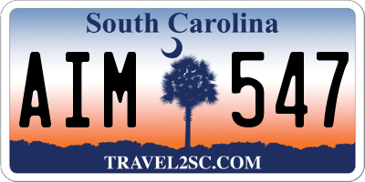 SC license plate AIM547