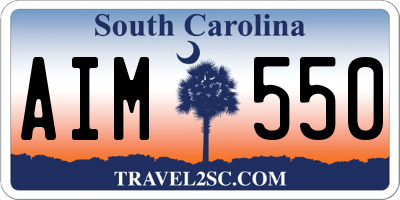 SC license plate AIM550