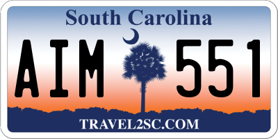 SC license plate AIM551