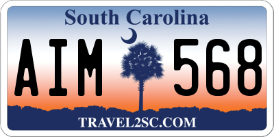 SC license plate AIM568