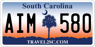 SC license plate AIM580