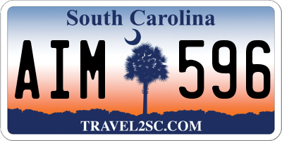 SC license plate AIM596