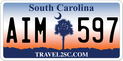 SC license plate AIM597