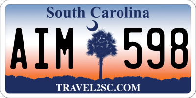 SC license plate AIM598