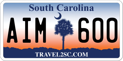 SC license plate AIM600