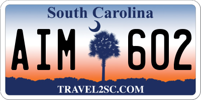 SC license plate AIM602
