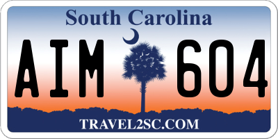 SC license plate AIM604