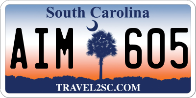 SC license plate AIM605