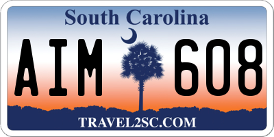 SC license plate AIM608