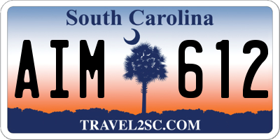 SC license plate AIM612