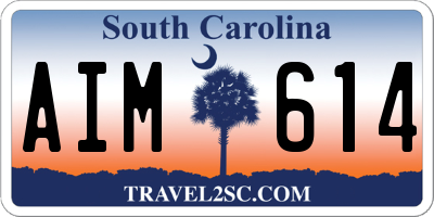 SC license plate AIM614